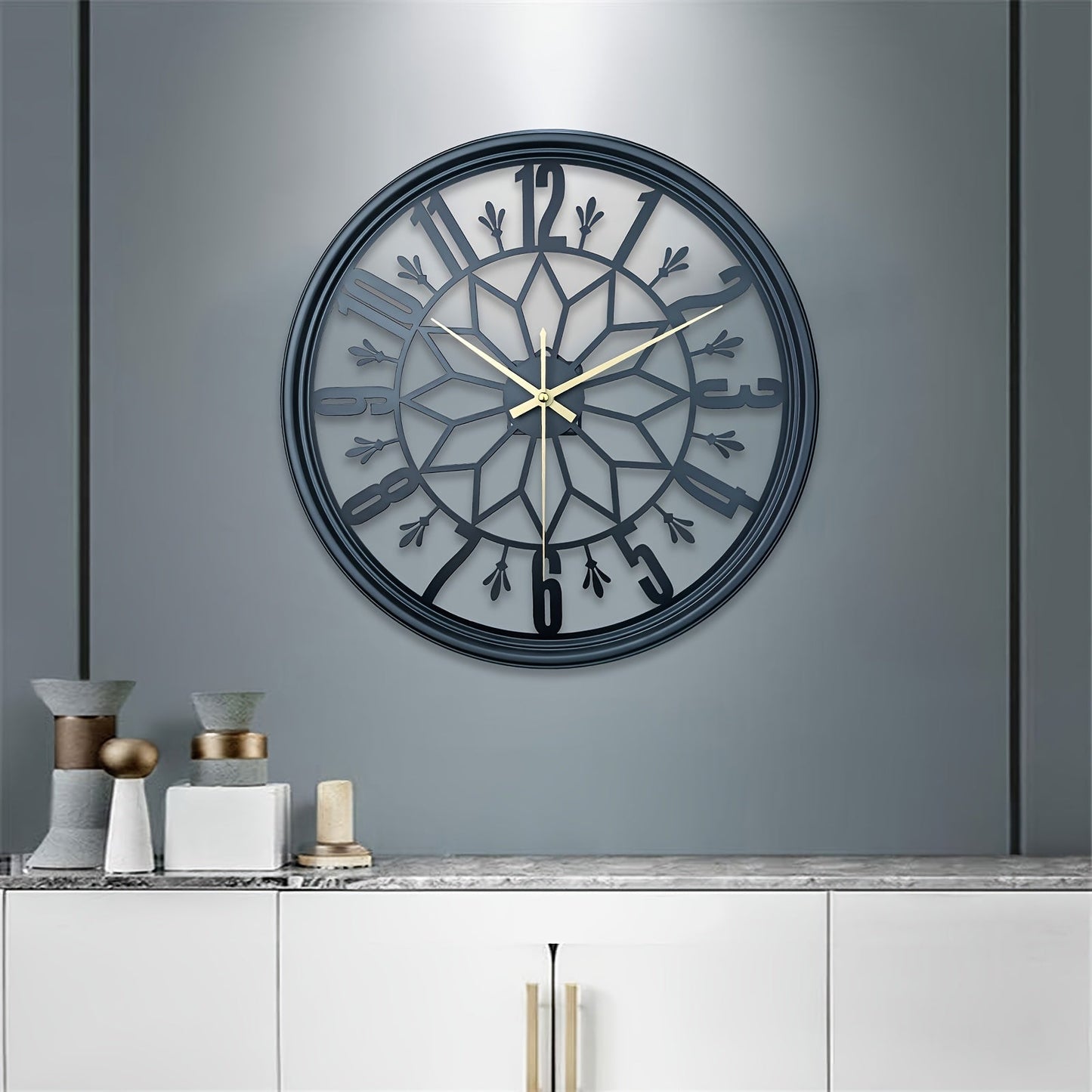 Silent Industrial Metal Wall Clock — Vintage Non-Ticking 5