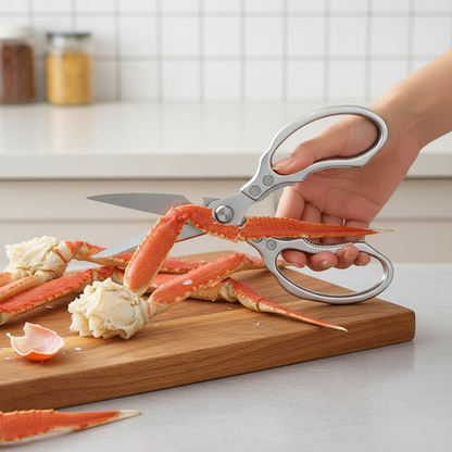 Japanese Stainless Steel Kitchen Scissors — Multi-Task Blades 6