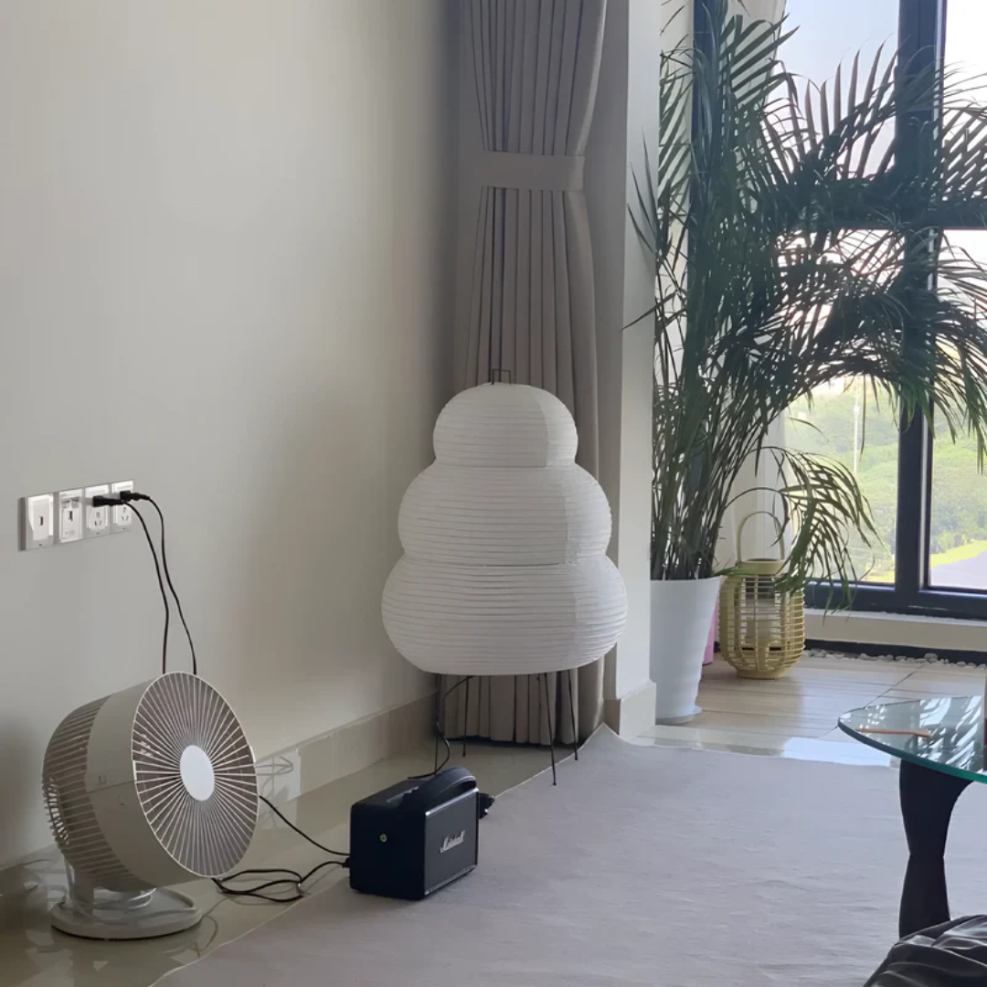 Japanese Wabi-Sabi Floor Lamp — Rice Paper Shade Zen Light 1