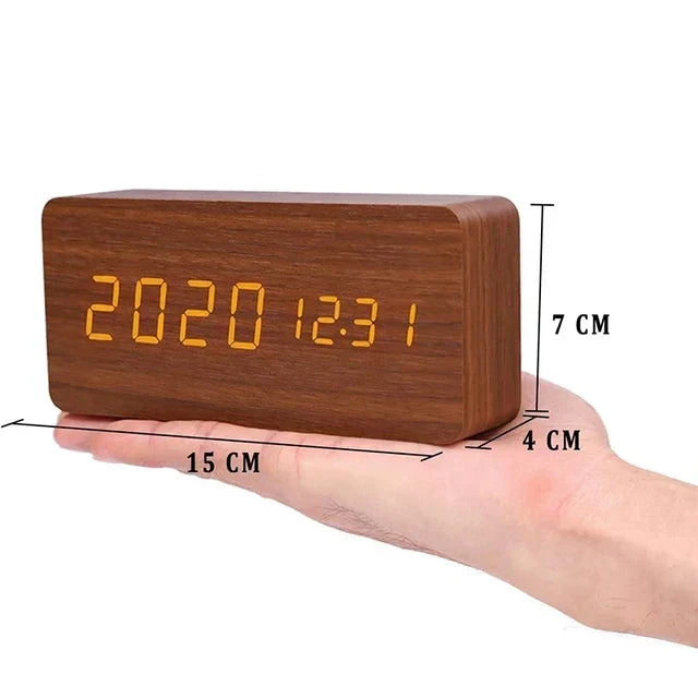LED Alarm Clock with Voice Control & Temperature Display 12