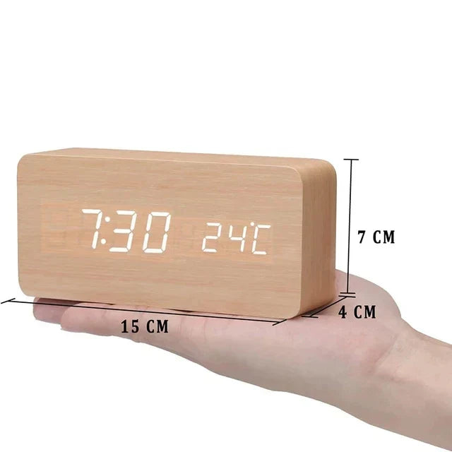 LED Alarm Clock with Voice Control & Temperature Display 14