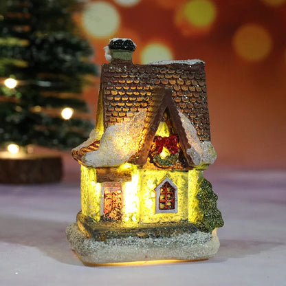 LED Christmas House Figurine — Miniature Holiday Village Decor 18