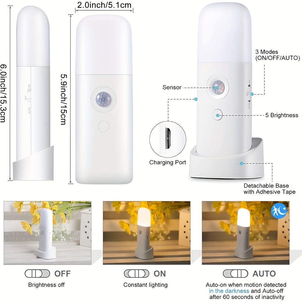 LED Night Light with Motion Sensor – USB Rechargeable 5