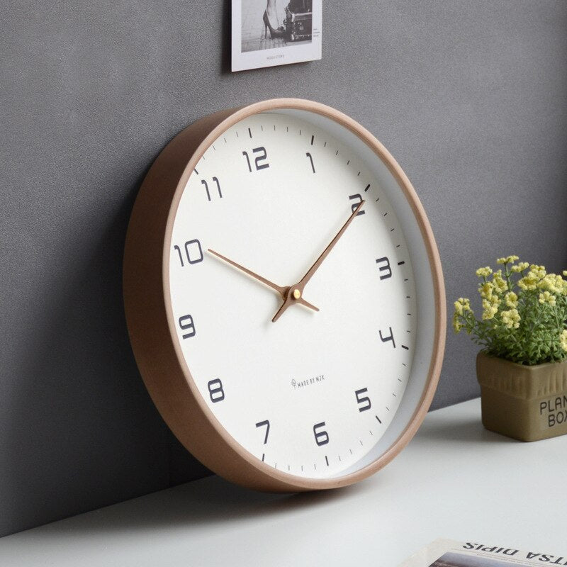 LumeTime Scandinavian Wall Clock — Nordic Quartz Wood Design 2