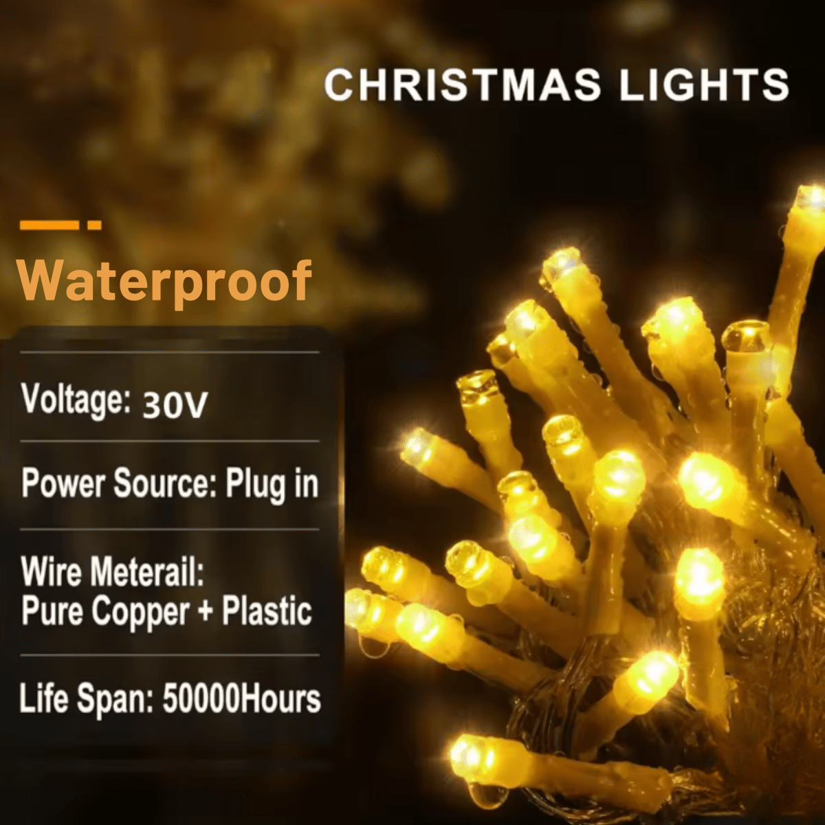 LED Garden Curtain Lights – 96 LEDs, 8 Modes, IP44 Outdoor 3