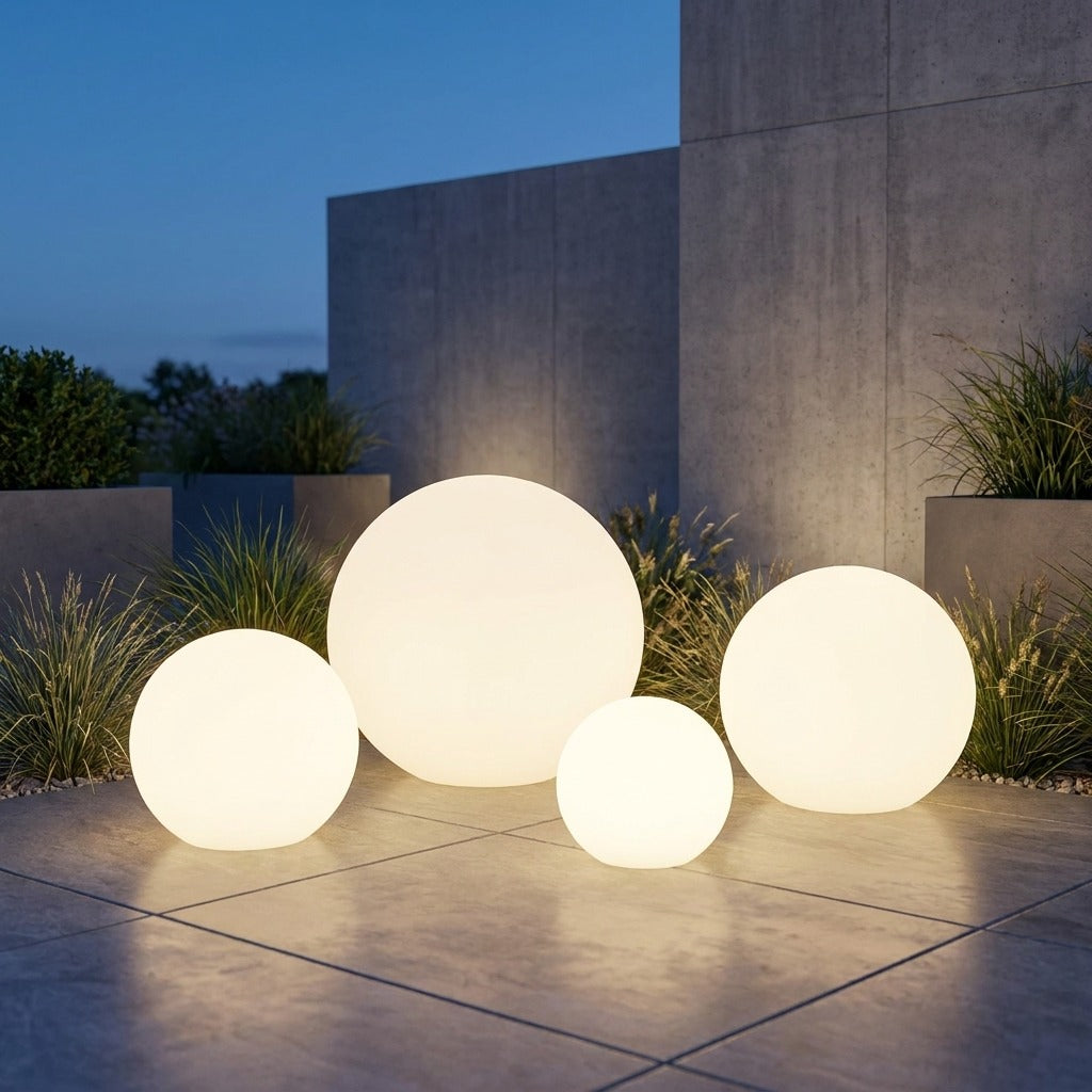 LumiGlobe Spherical LED Garden Light — Color-Changing Wireless