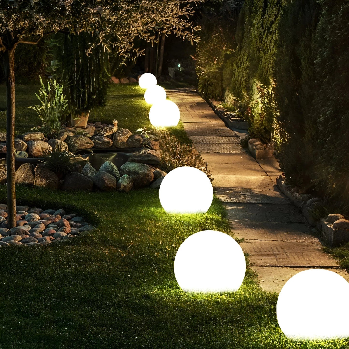 LumiGlobe Spherical LED Garden Light — Wireless & Weatherproof 9