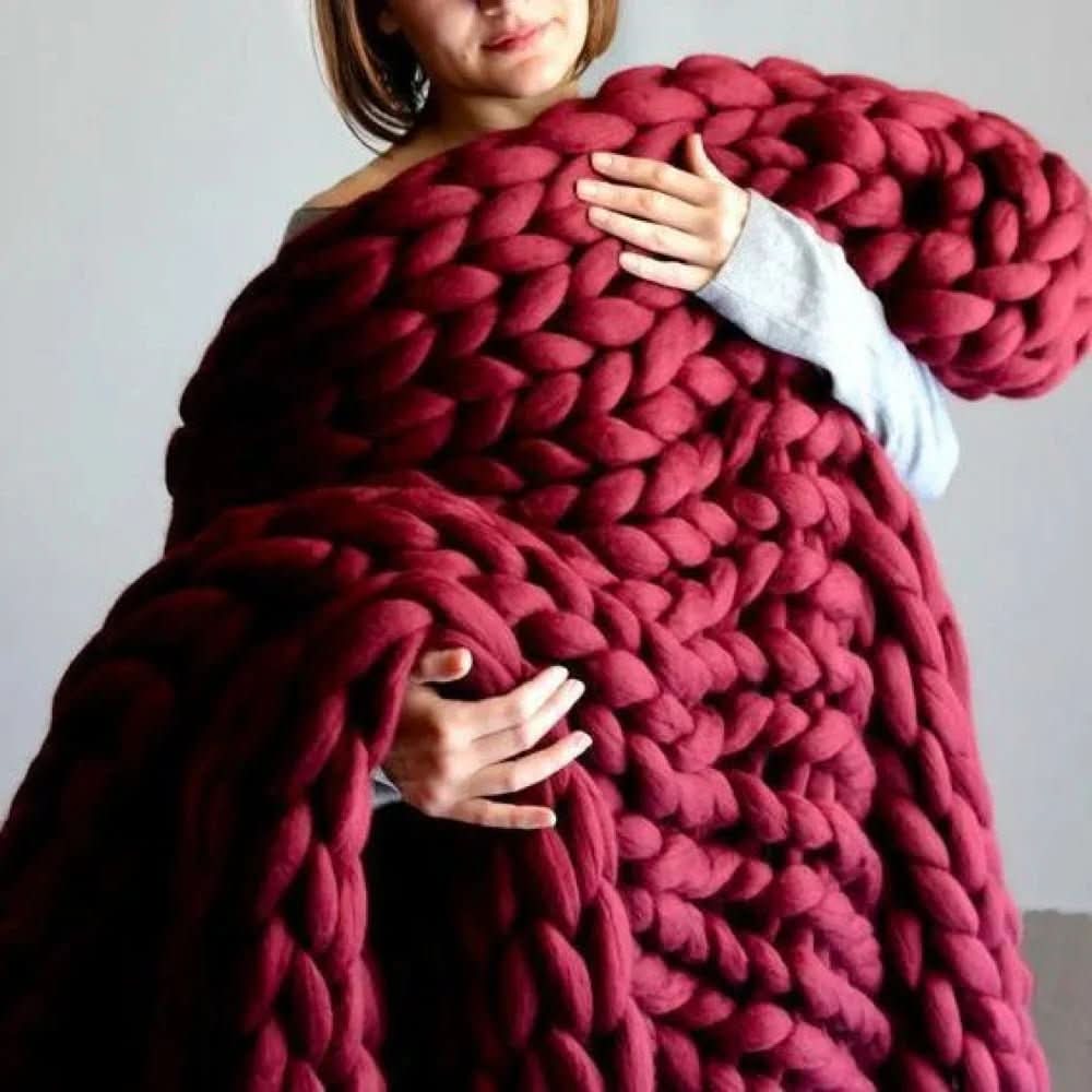 LuxeWool Chunky XL Knitting Yarn 1000g — DIY Blankets 7