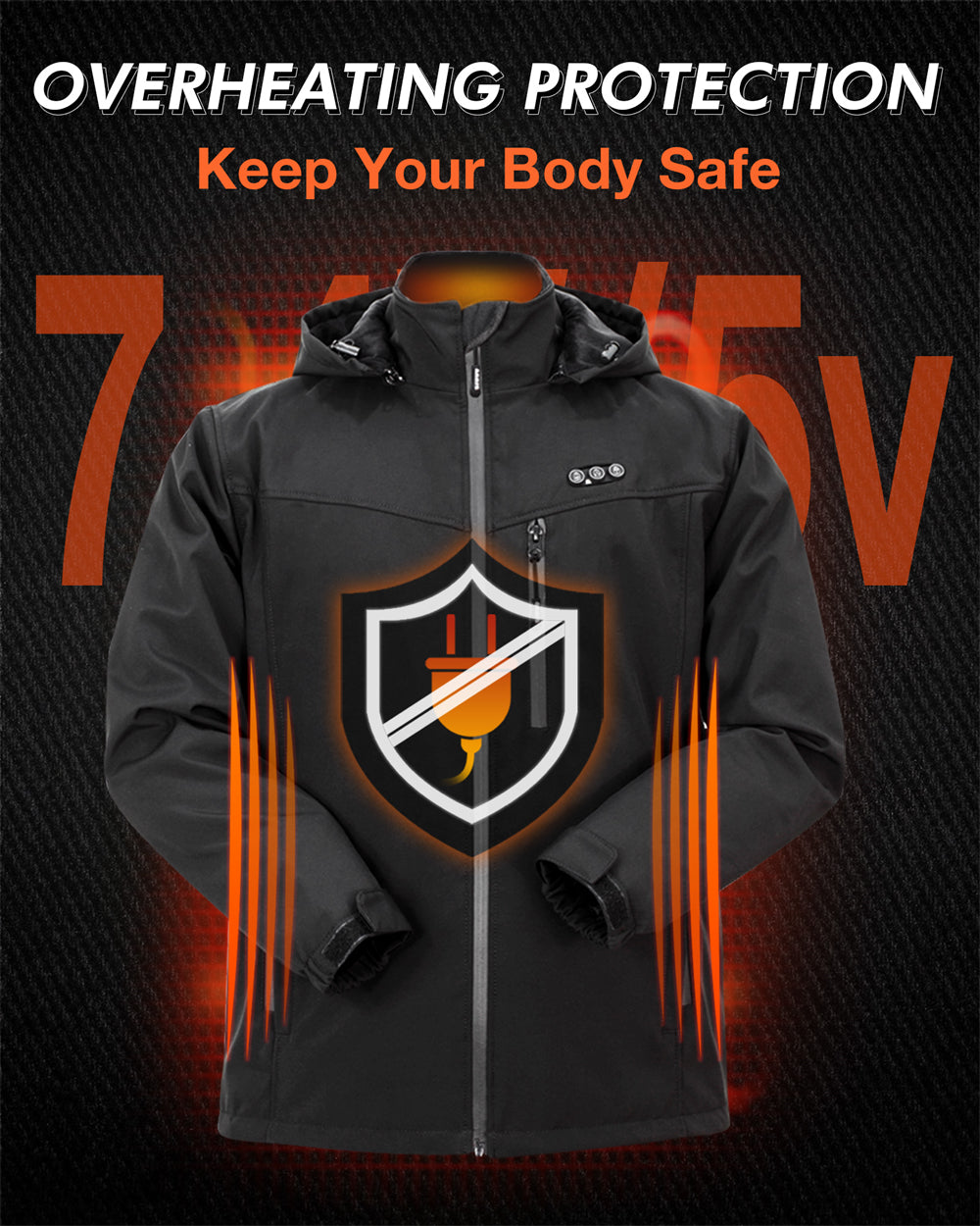 Men's Heated Jacket — 8-Zone Rechargeable Winter Coat 9