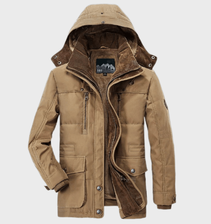 Men's Fleece-Lined Winter Jacket with Removable Hood 2