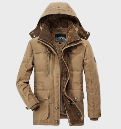 Men's Fleece-Lined Winter Jacket with Removable Hood 2