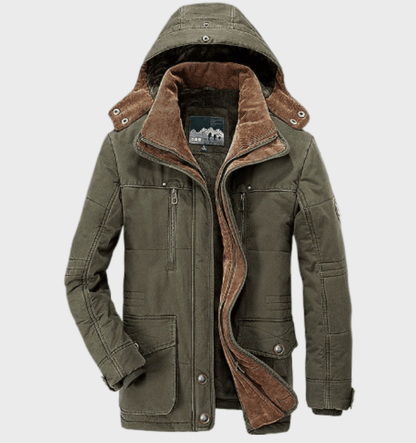 Men's Fleece-Lined Winter Jacket with Removable Hood 3