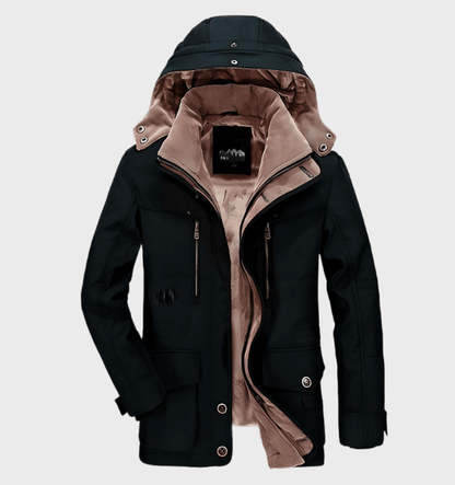 Men's Fleece-Lined Winter Jacket with Removable Hood 4