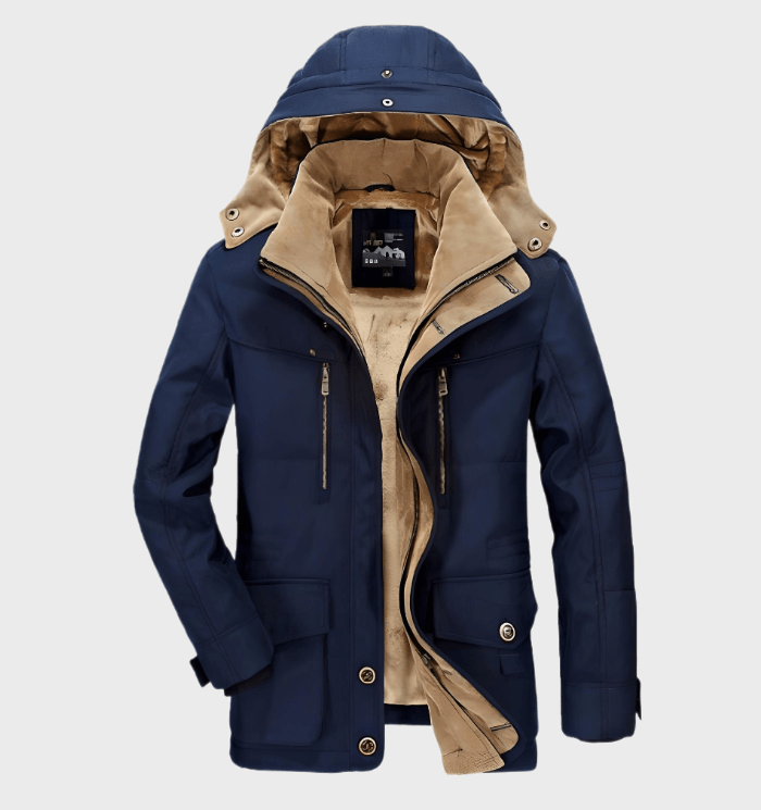 Men's Fleece-Lined Winter Jacket with Removable Hood 5