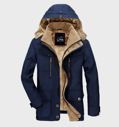 Men's Fleece-Lined Winter Jacket with Removable Hood 5