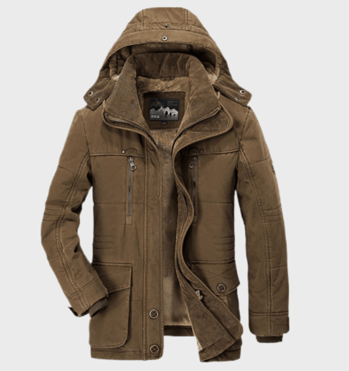 Men's Fleece-Lined Winter Jacket with Removable Hood 6