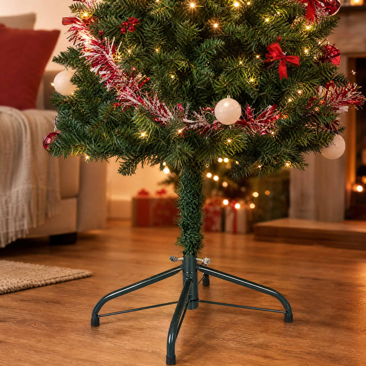 Metal Cross Christmas Tree Stand — Wing Nut Fixing, 30–60 cm 2
