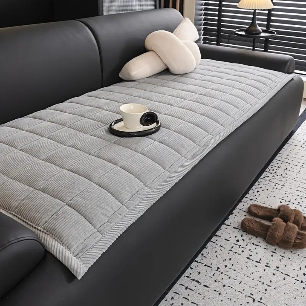 Metro Line Quilted Couch Cover — Non-Slip Sofa Protector 4