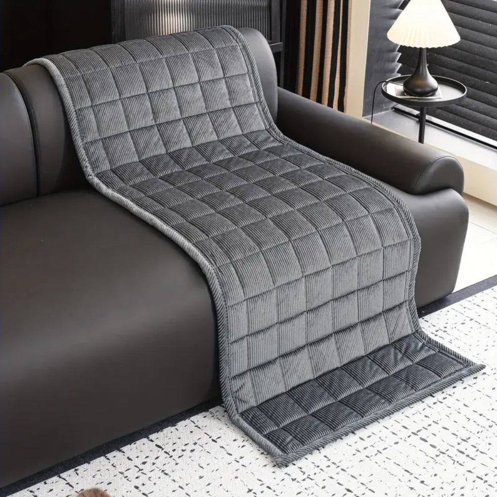 Metro Line Quilted Couch Cover — Non-Slip Sofa Protector 8
