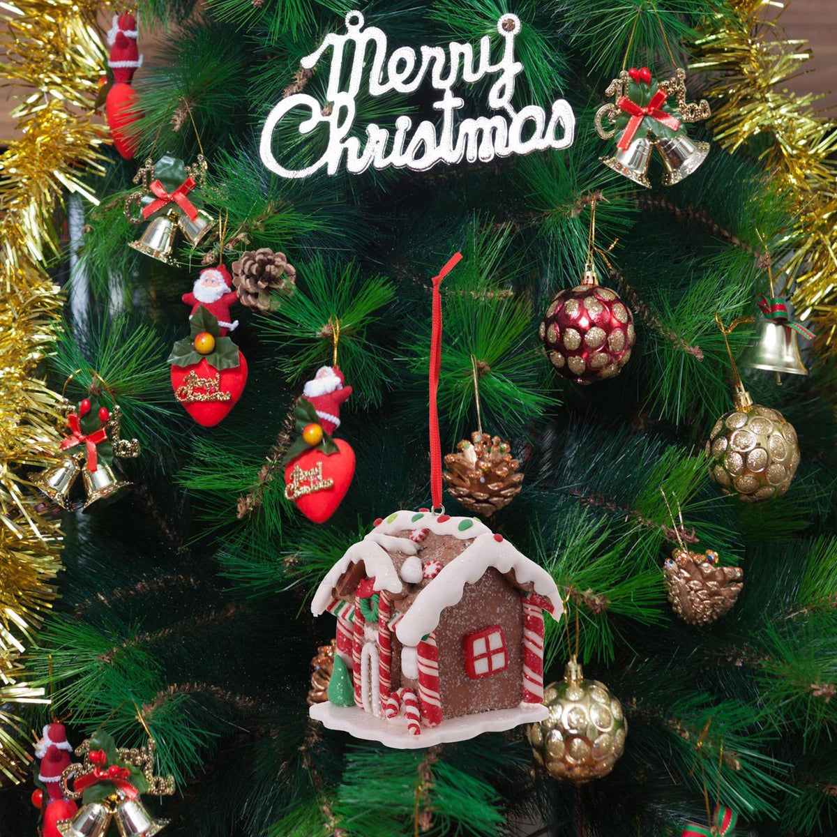 Mini Christmas Gingerbread House — Hand-Painted Resin Figurine 2