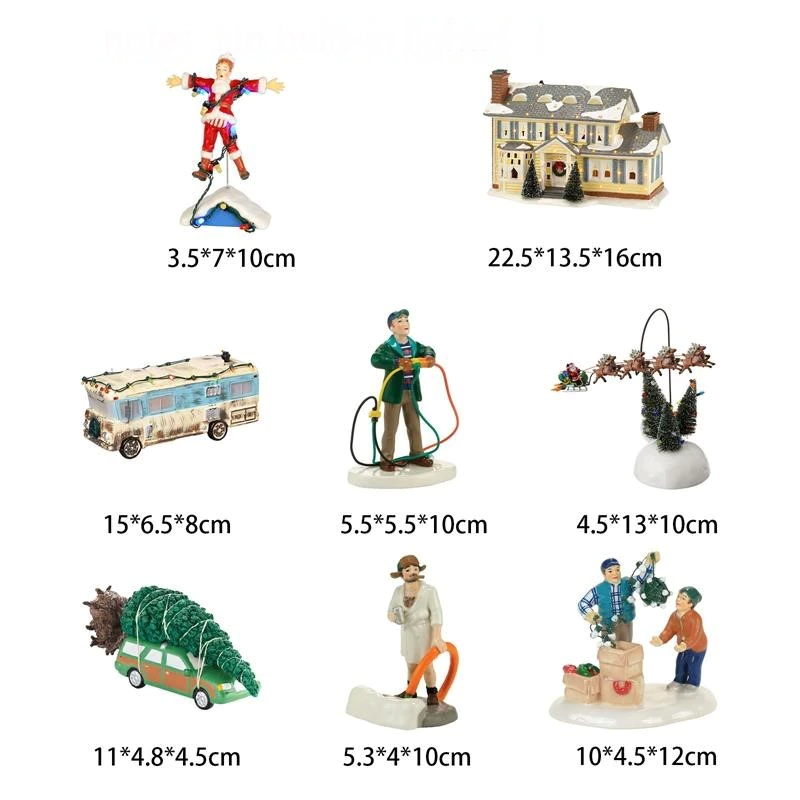 Miniature Christmas House Desktop Decor — Resin Holiday Figurine 13