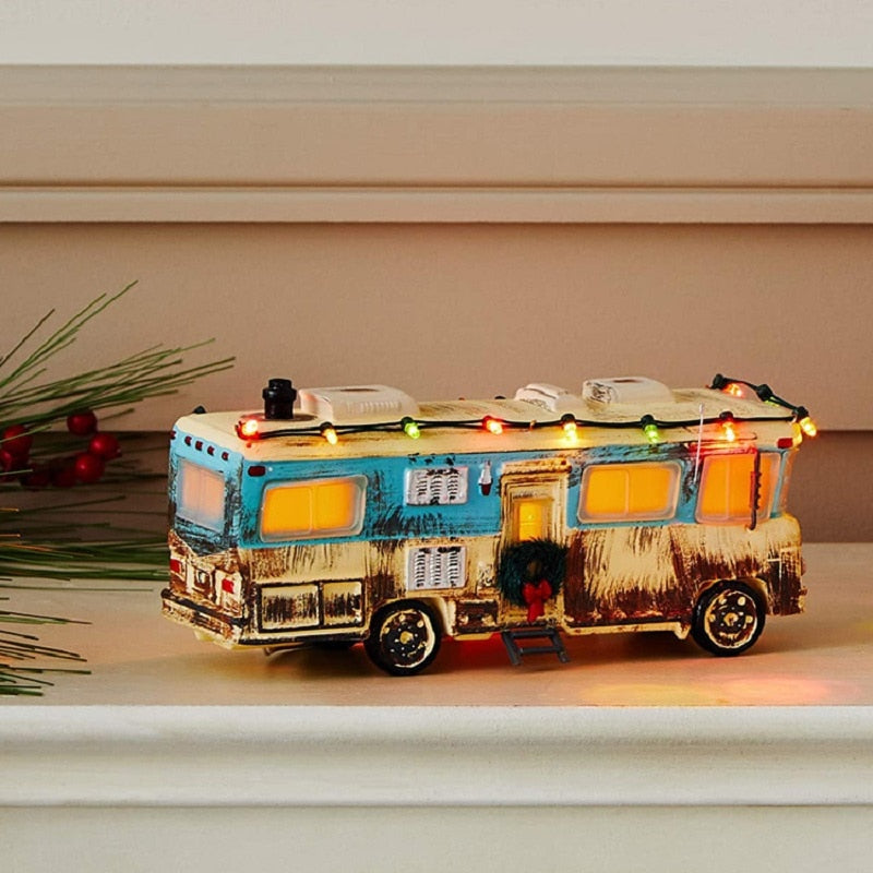 Miniature Christmas House Desktop Decor — Resin Holiday Figurine 3