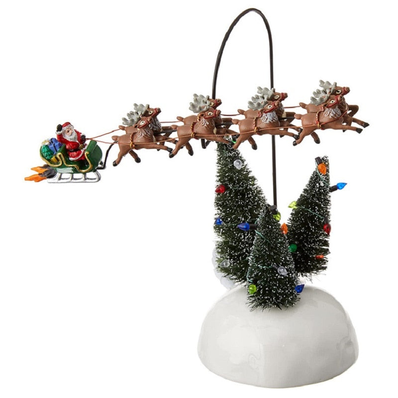 Miniature Christmas House Desktop Decor — Resin Holiday Figurine 7