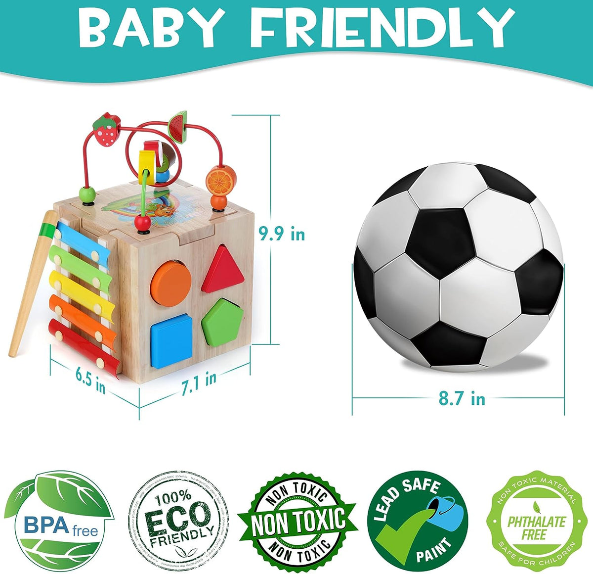 Montessori Activity Cube 8-in-1 — Wooden Toddler Learning Toy 5