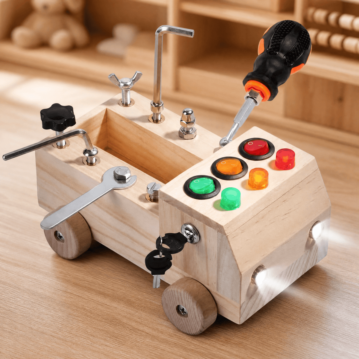 Busy Board Wooden Educational Toy — Montiflex for Kids 3+ 1