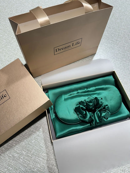 Mulberry Silk Sleep Set — Pillowcase, Eye Mask & Scrunchie 11