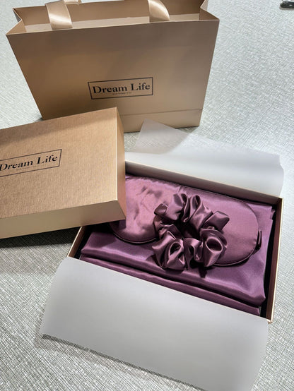 Mulberry Silk Sleep Set — Pillowcase, Eye Mask & Scrunchie 6