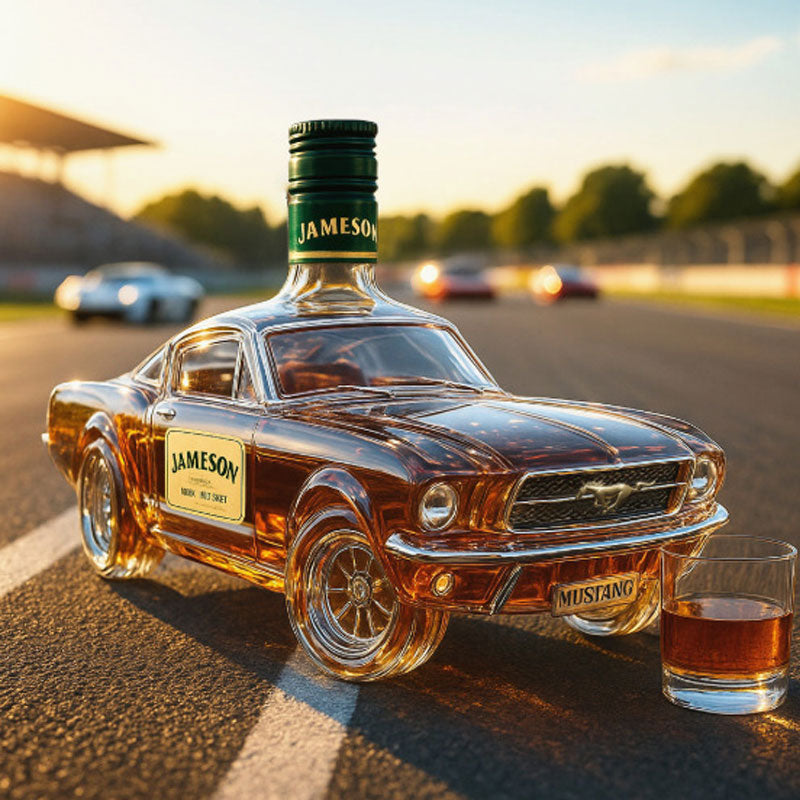 Mustang Car Shaped Whiskey Decanter — Premium Glass Bar 6