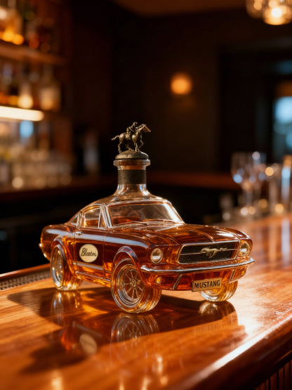 Mustang Car Shaped Whiskey Decanter — Premium Glass Bar 2