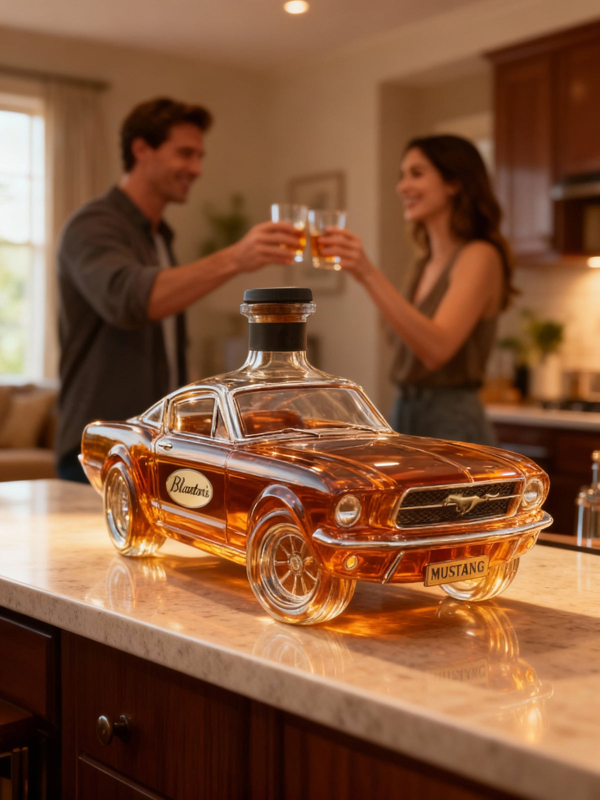 Mustang Car Shaped Whiskey Decanter — Premium Glass Bar 4