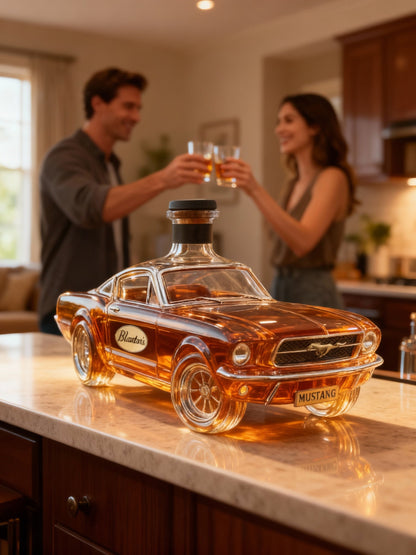 Mustang Car Shaped Whiskey Decanter — Premium Glass Bar 4