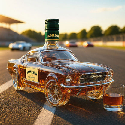 Mustang Car Shaped Whiskey Decanter — Premium Glass Bar 6