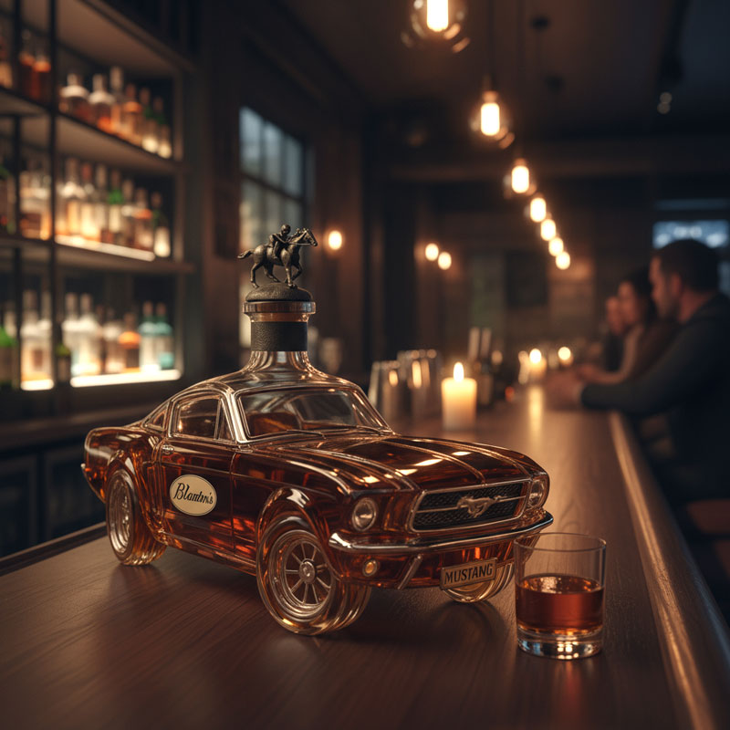 Mustang Car Shaped Whiskey Decanter — Premium Glass Bar 1