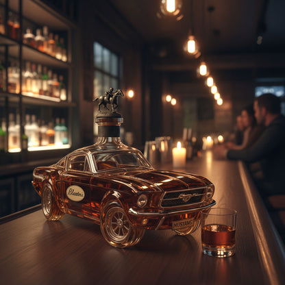 Mustang Car Shaped Whiskey Decanter — Premium Glass Bar 1