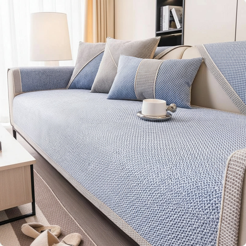 Non-Slip Cotton-Linen Sofa Throw — All Season Couch Cover 7