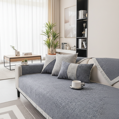 Non-Slip Cotton-Linen Sofa Throw — All Season Couch Cover 8