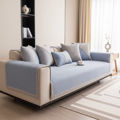 Non-Slip Cotton-Linen Sofa Throw — All Season Couch Cover 9