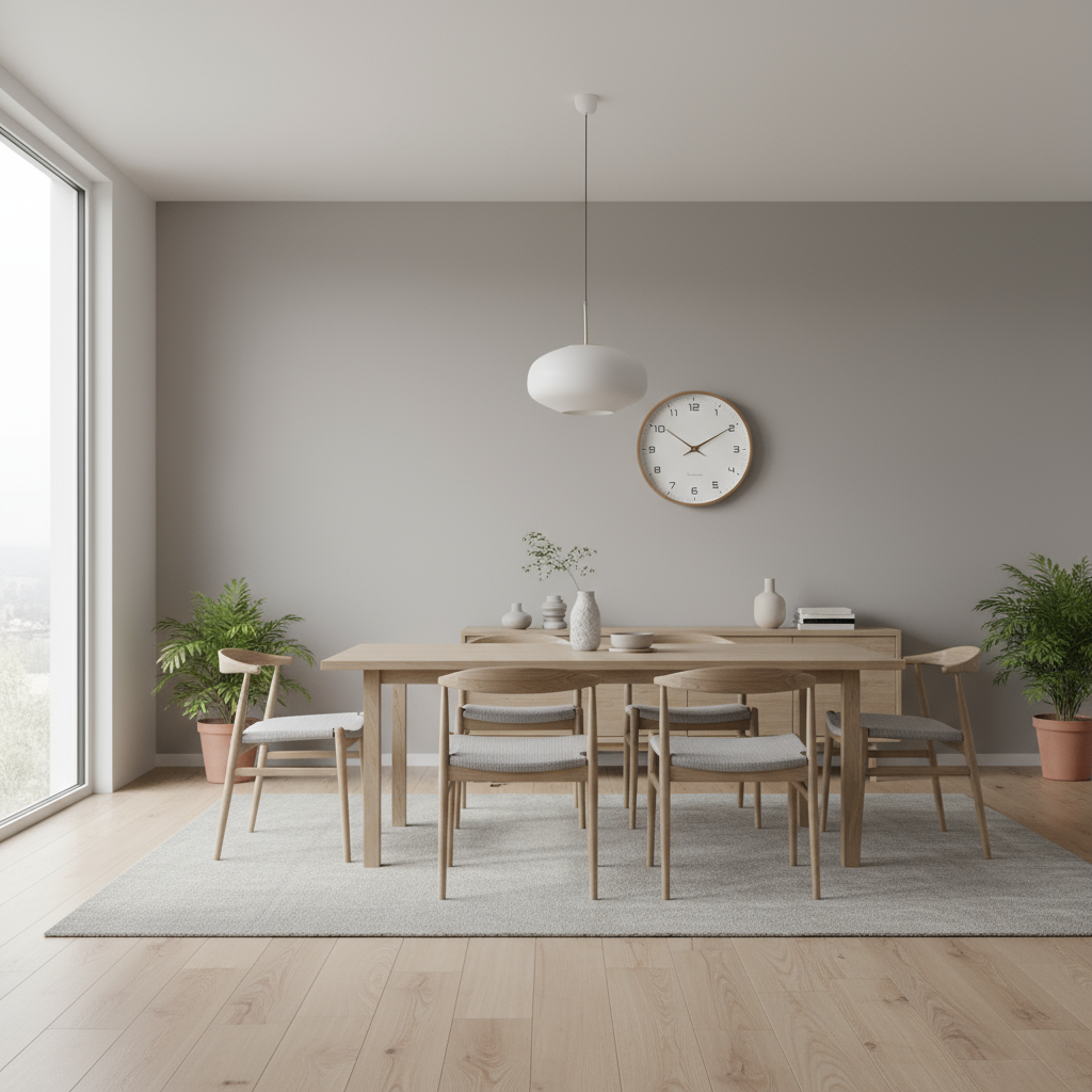 Nordic Wall Clock — Silent Quartz & Natural Wood Frame 30cm 2