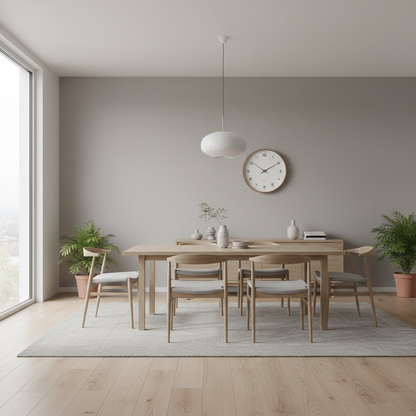Nordic Wall Clock — Silent Quartz & Natural Wood Frame 30cm 2