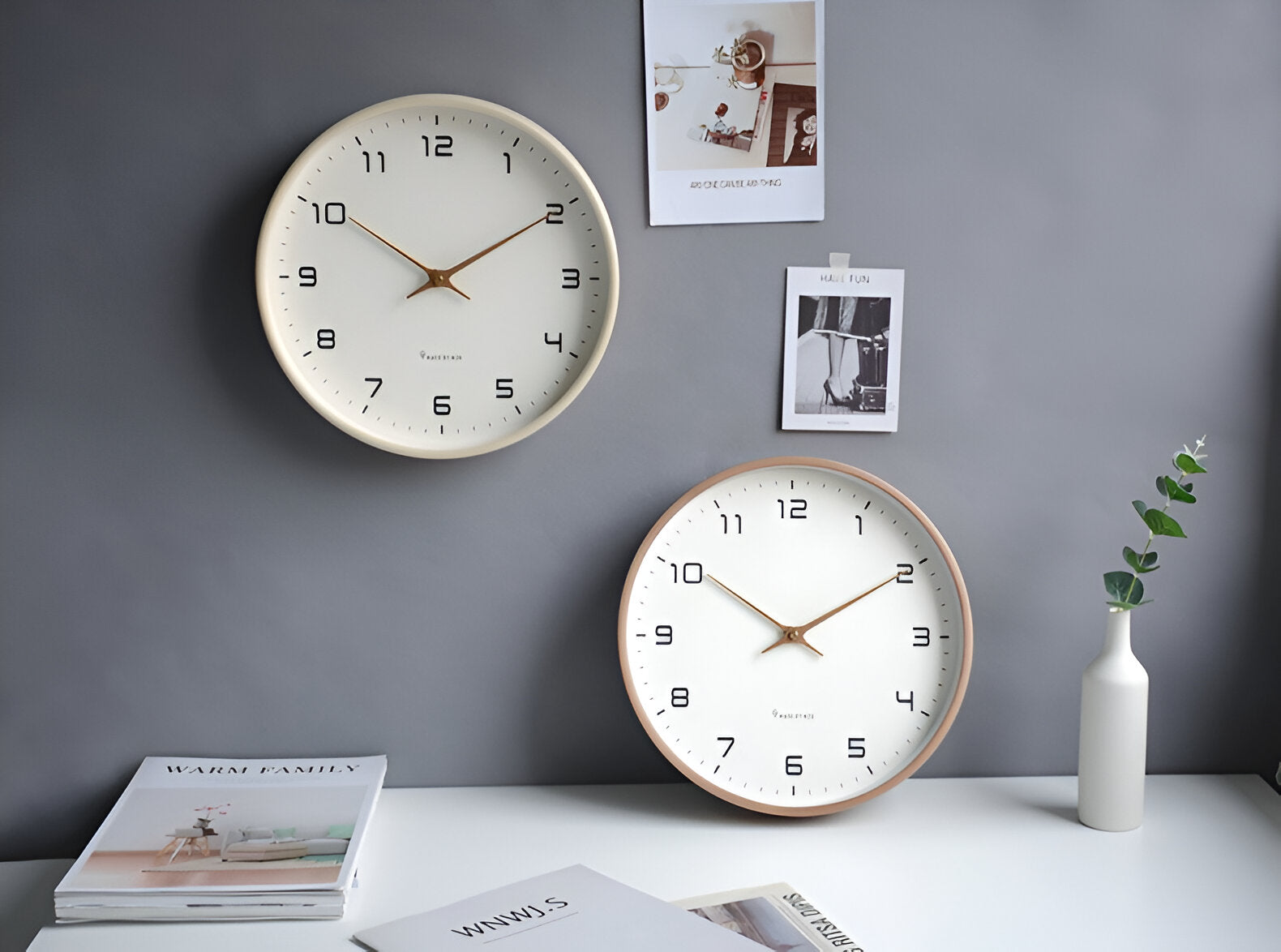 Nordic Wall Clock — Silent Quartz & Natural Wood Frame 30cm 5