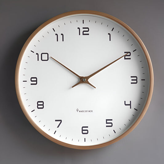Nordic Wall Clock — Silent Quartz & Natural Wood Frame 30cm 1