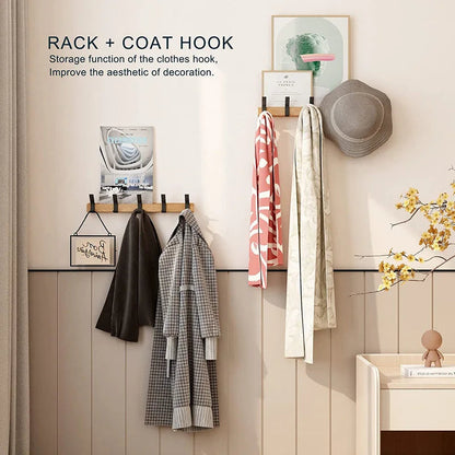 Nordic Wall-Mounted Coat Rack — 5 Adjustable Dual Hooks 4