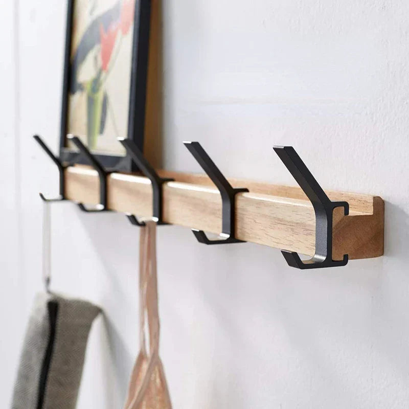 Nordic Wall-Mounted Coat Rack — 5 Adjustable Dual Hooks 1