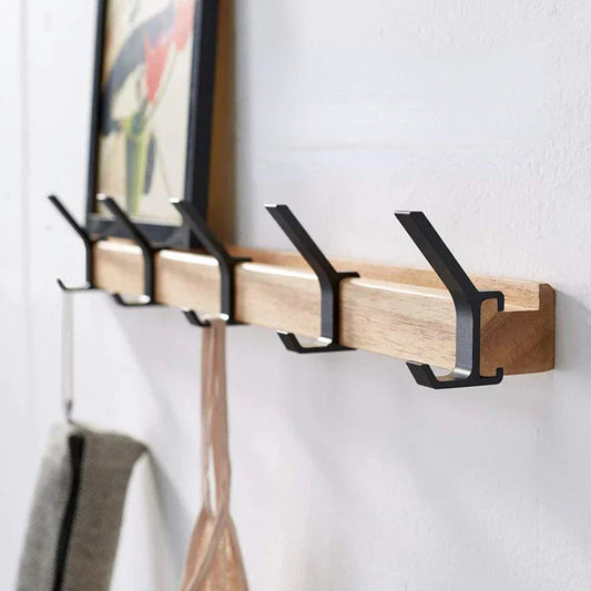 Nordic Wall-Mounted Coat Rack — 5 Adjustable Dual Hooks 1