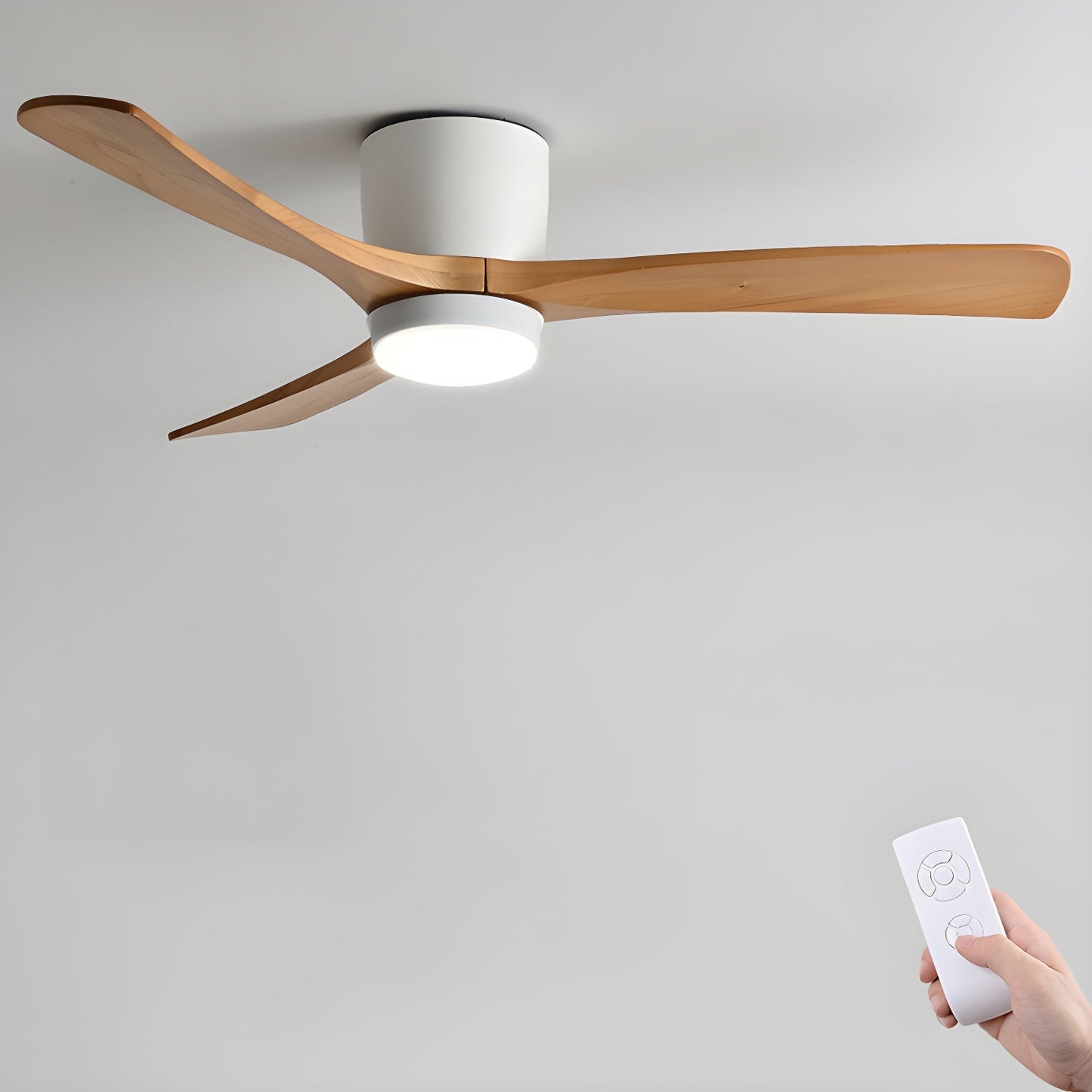 Nordic Wooden Ceiling Fan Light with LED Remote Control 14
