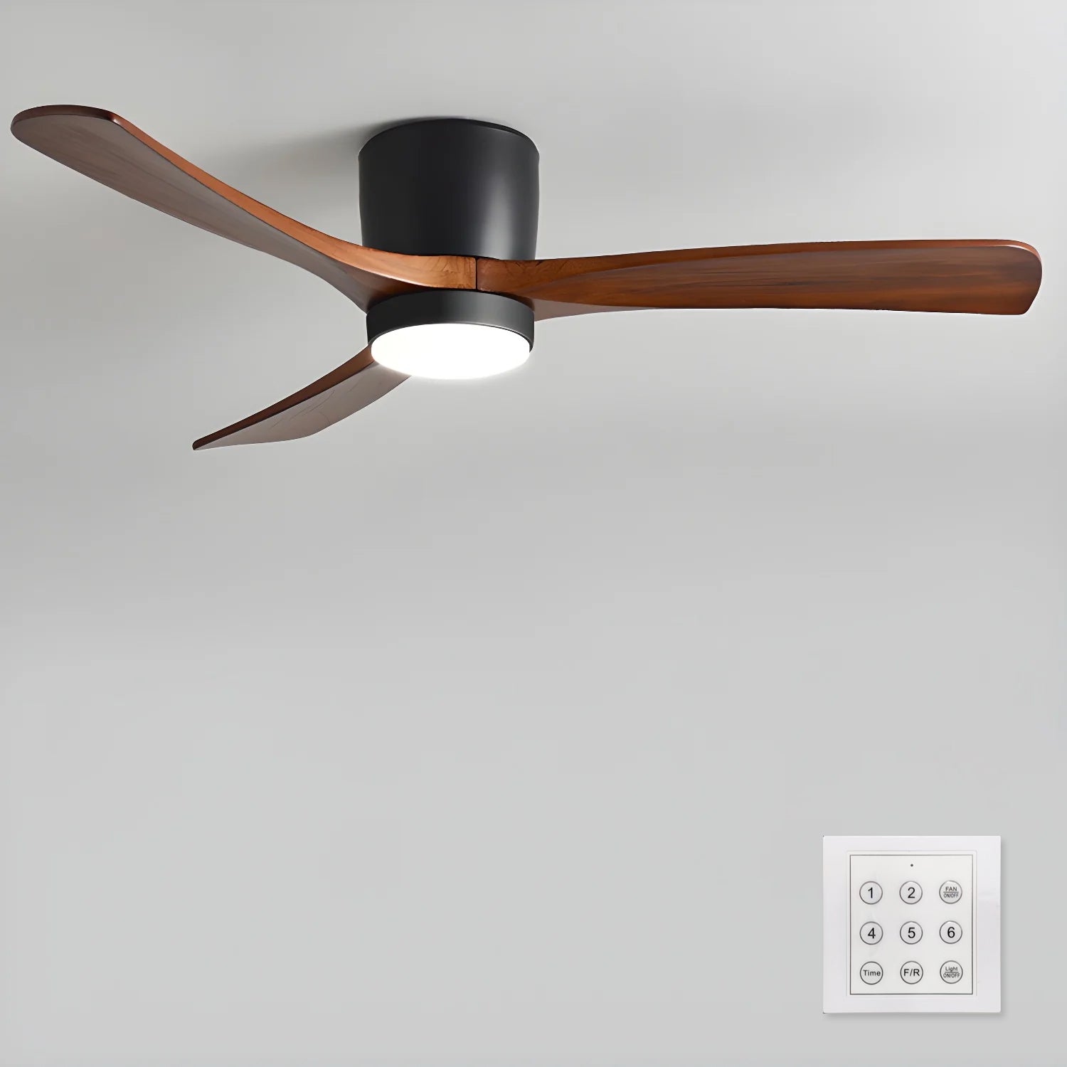 Nordic Wooden Ceiling Fan Light with LED Remote Control 16